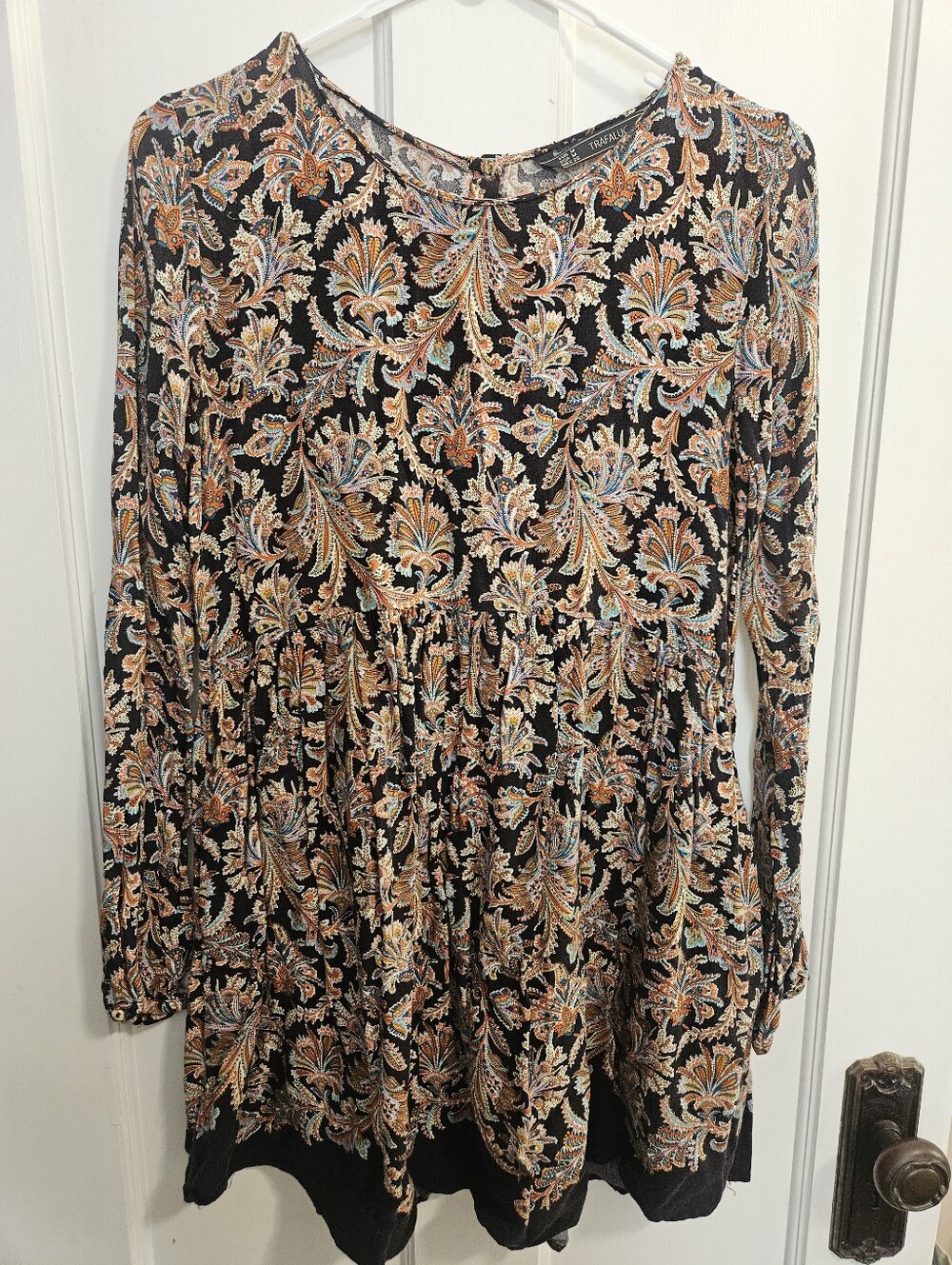 Zara Black Paisley Long Sleeve Dress